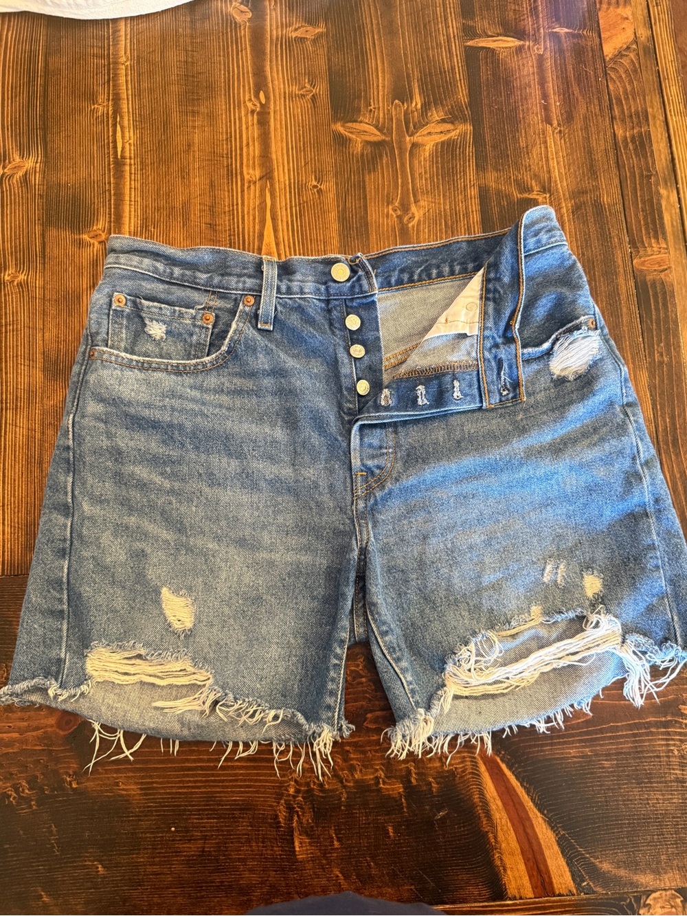 Levi’s 501 High Rise Distressed Denim Cutoff Shorts W31